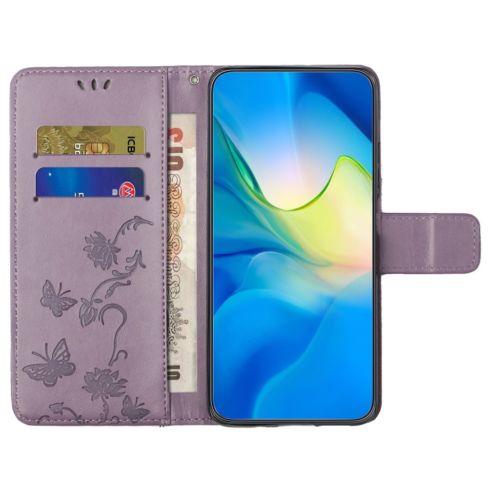 Læderetui Sommerfugle Samsung Galaxy A05s lila