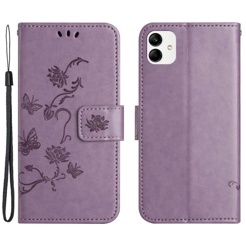 Læderetui Sommerfugle Motorola Moto G54 Lilla