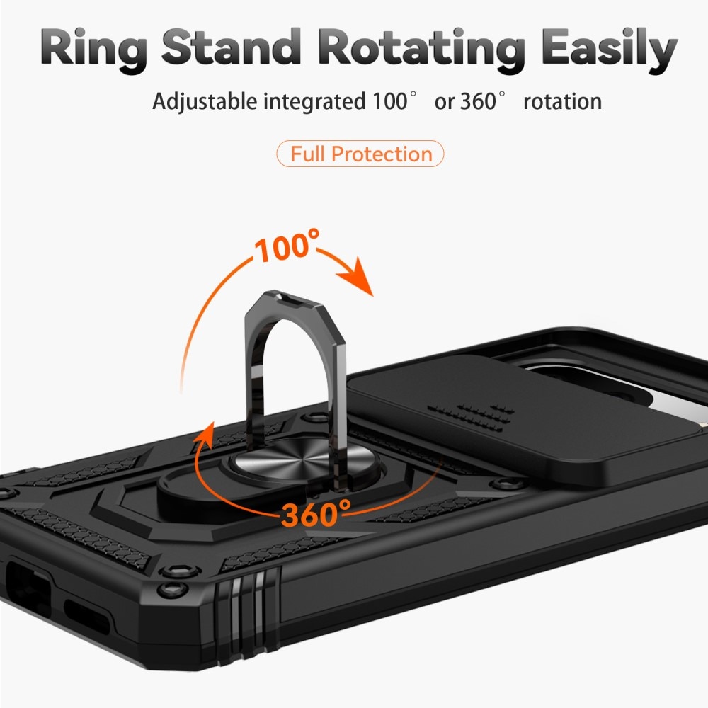 Hybridcover Ring + Kamerabeskyttelse Google Pixel 8 sort