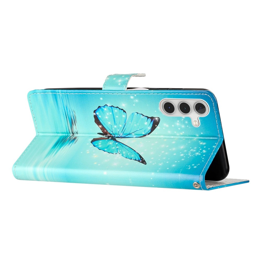 Mobiltaske Samsung Galaxy A15 blå sommerfugle