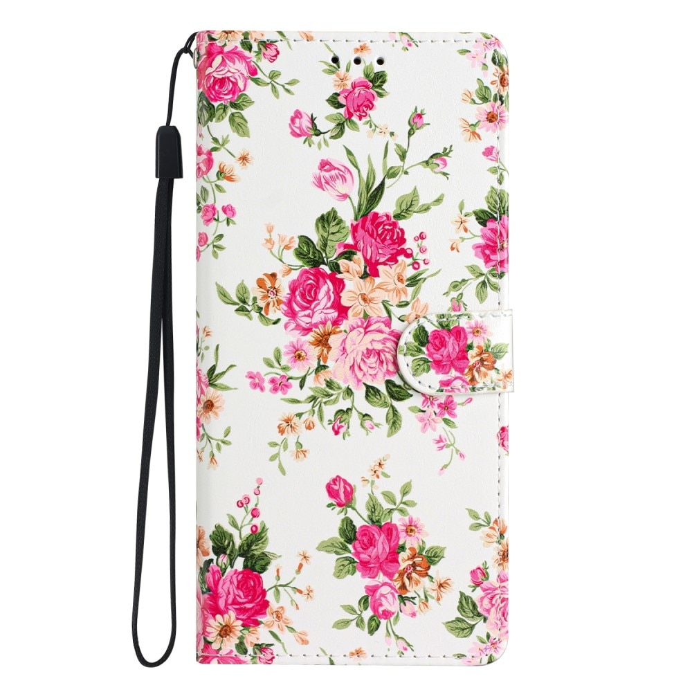 Mobiltaske Samsung Galaxy A15 lyserøde blomster