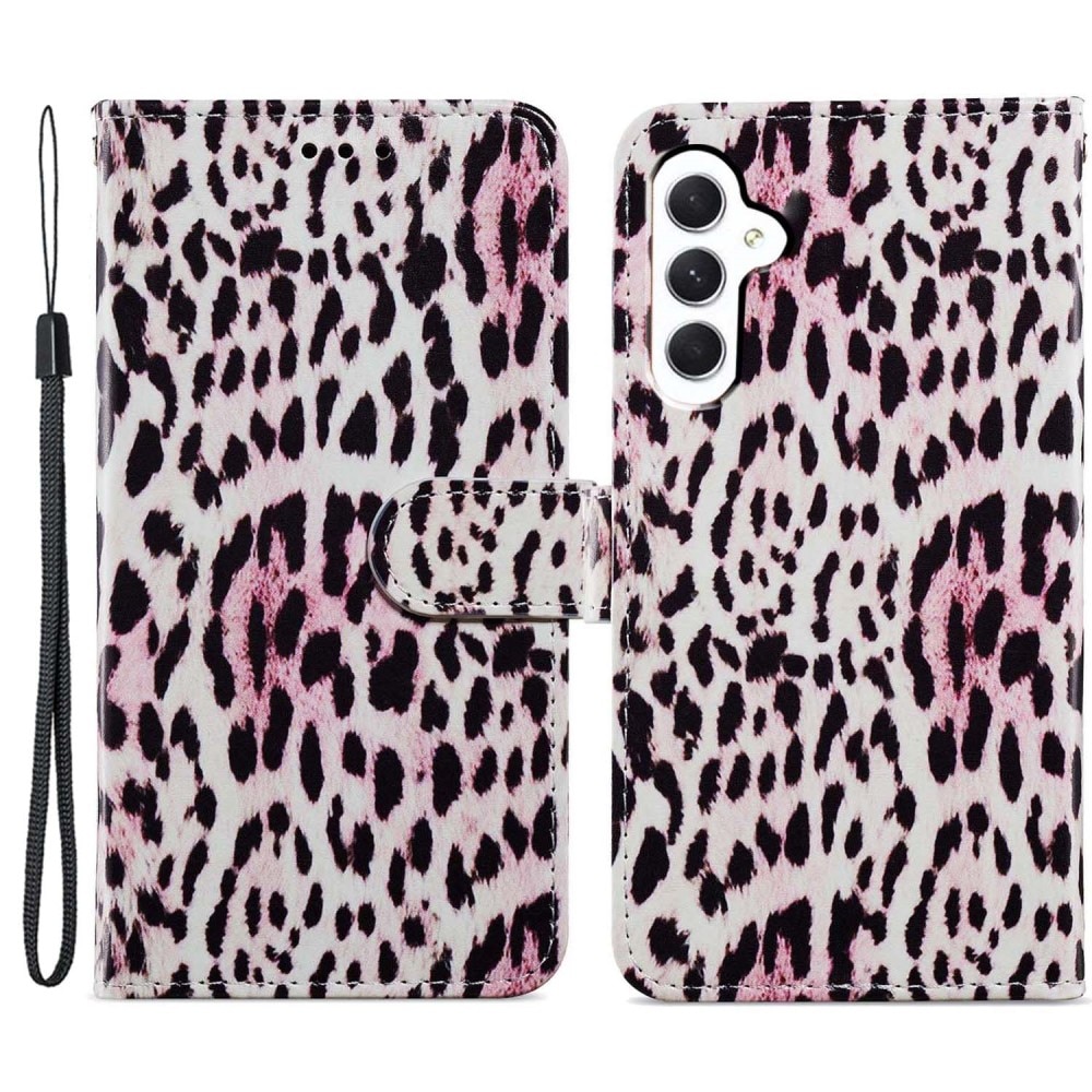 Mobiltaske Samsung Galaxy A15 lyserød leopard