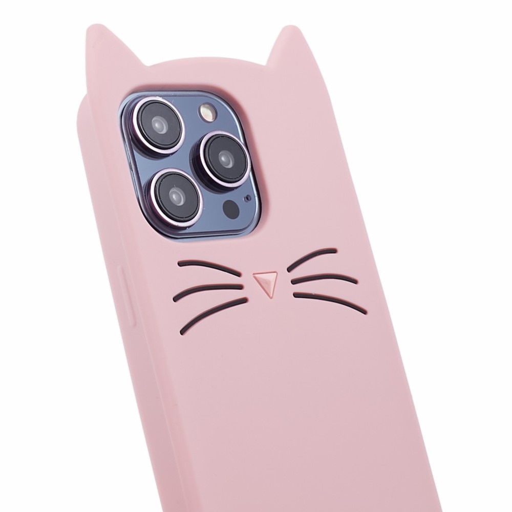 Cover Silikone Kat iPhone 15 Pro lyserød