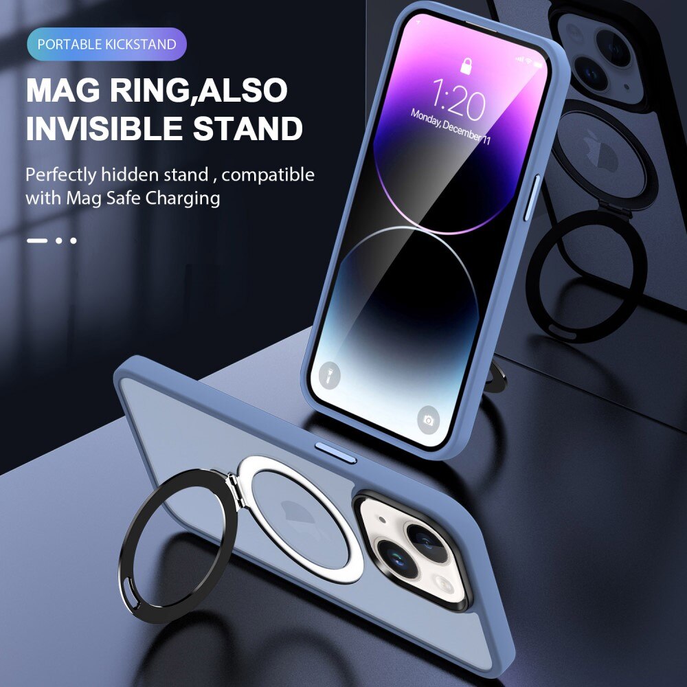 Hybridcover MagSafe Ring iPhone 15 Plus Blå