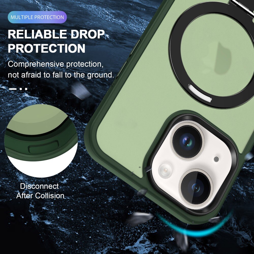 Hybridcover MagSafe Ring iPhone 15 Plus Grøn