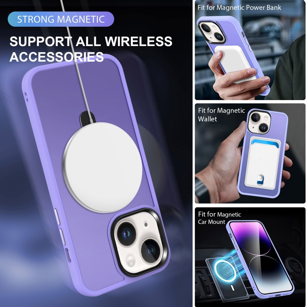 Hybridcover MagSafe Ring iPhone 15 Plus lila