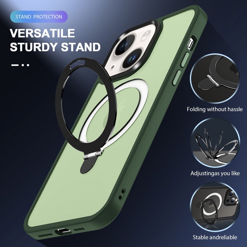 Hybridcover Magnetic Ring iPhone 15 Grøn