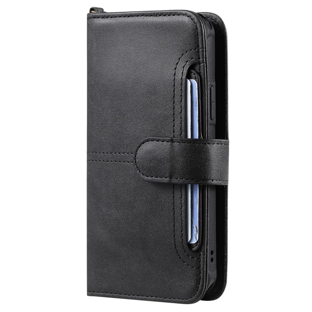 Magnet Leather Wallet iPhone 15 sort