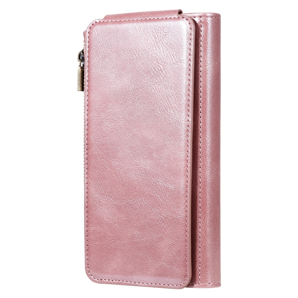 Magnet Leather Multi-Wallet iPhone 15 Pro lyserød