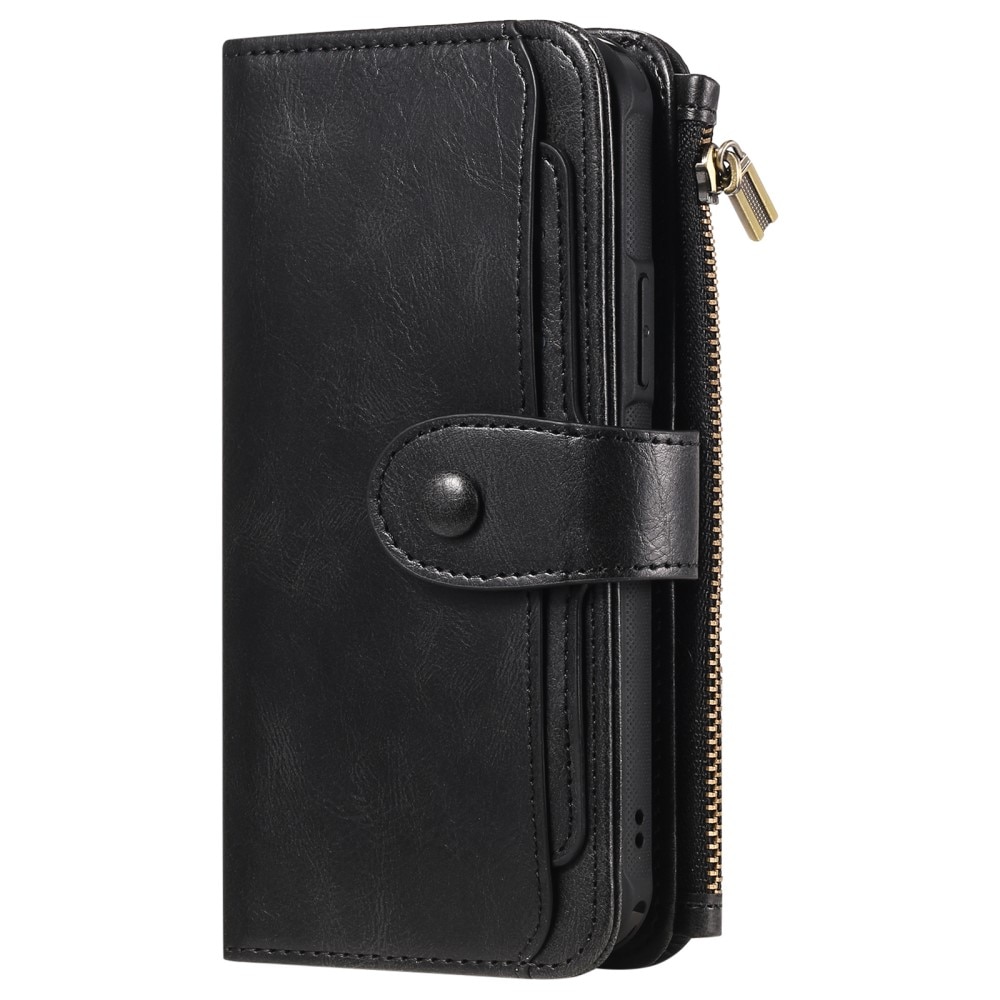 Magnet Leather Multi-Wallet iPhone 15 Pro sort