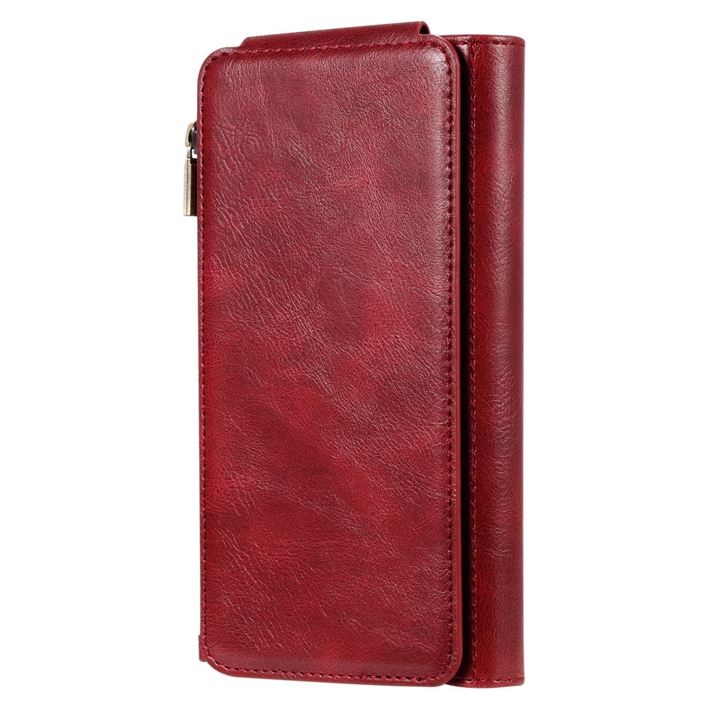 Magnet Leather Multi-Wallet iPhone 15 Pro Max rød