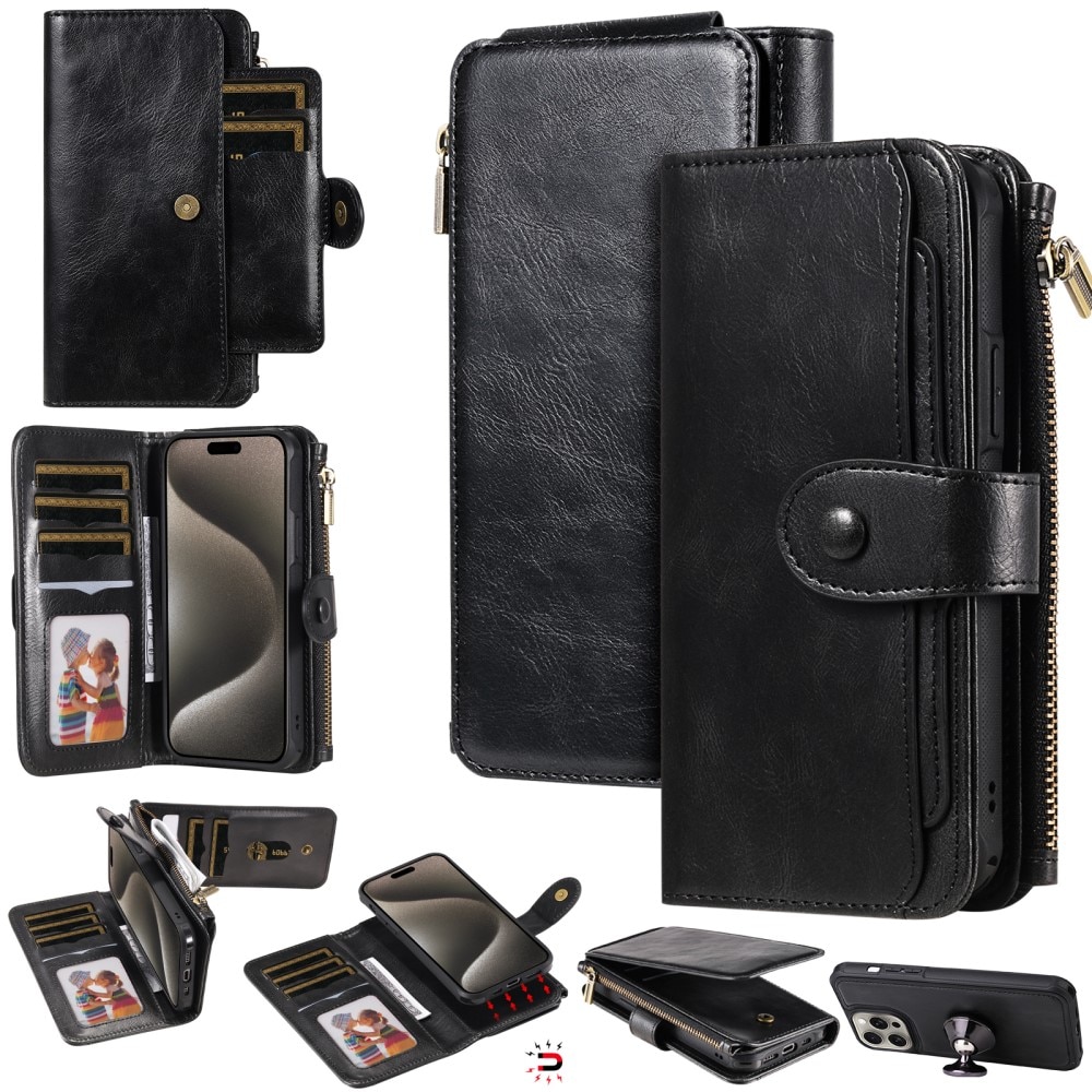 Magnet Leather Multi-Wallet iPhone 15 Pro Max sort