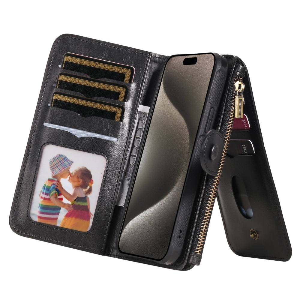 Magnet Leather Multi-Wallet iPhone 15 Pro Max sort