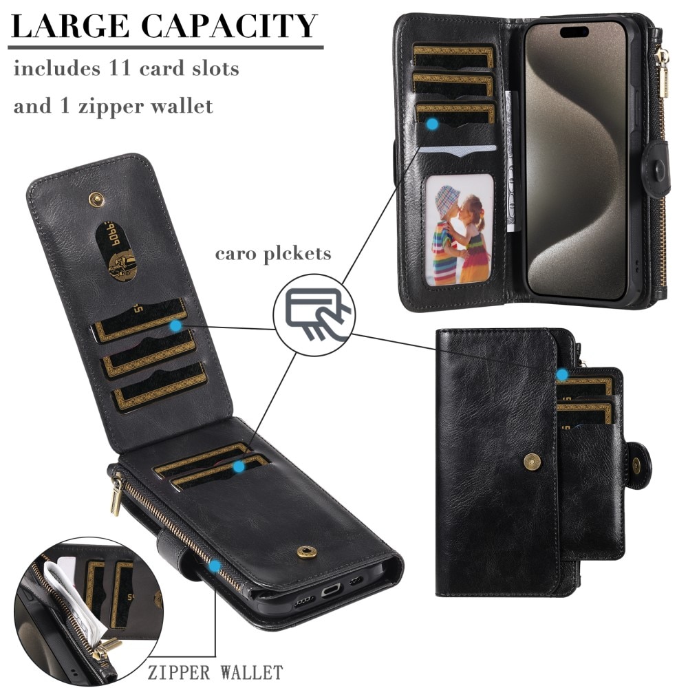 Magnet Leather Multi-Wallet iPhone 15 Pro Max sort