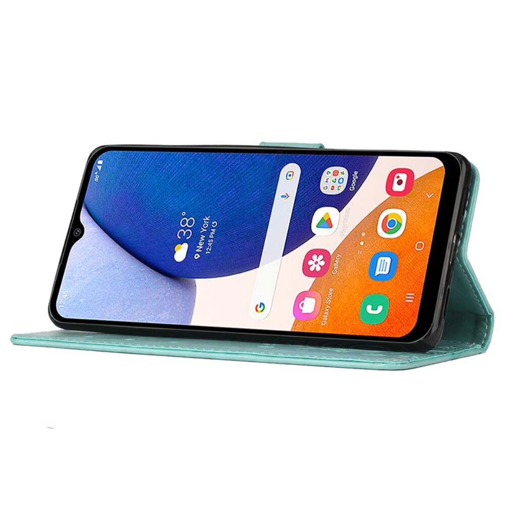 Læderetui Sommerfugle Samsung Galaxy A15 grøn