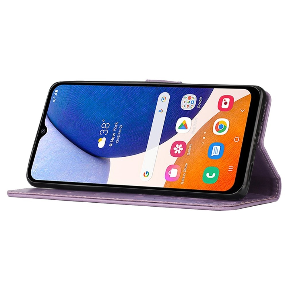 Læderetui Sommerfugle Samsung Galaxy A15 lila