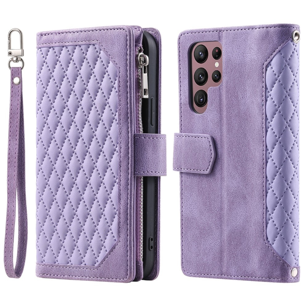 Pung Taske Samsung Galaxy S24 Ultra Quilted lila