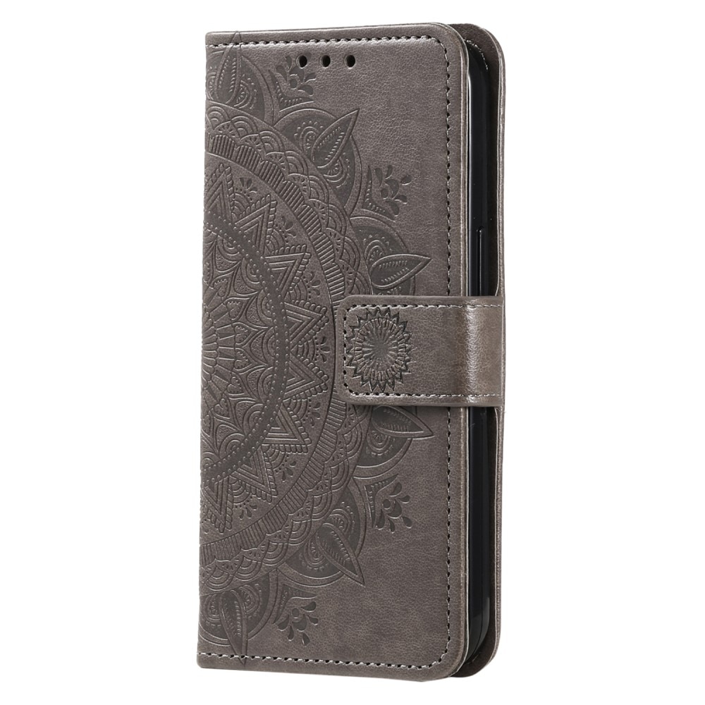 Læderetui Mandala Samsung Galaxy S24 grå