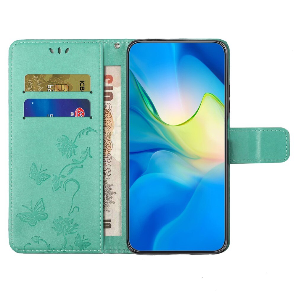 Læderetui Sommerfugle Samsung Galaxy S24 Grøn
