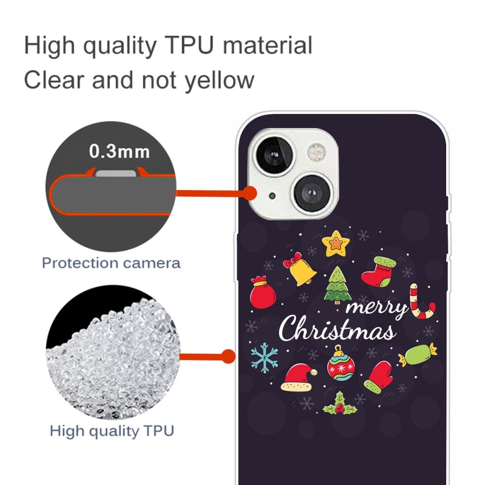 TPU Cover med Julemotiv iPhone 15 - Merry Christmas