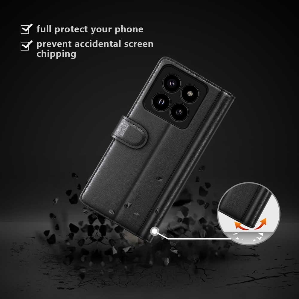 Ægte Læderetui Xiaomi 14 Pro sort