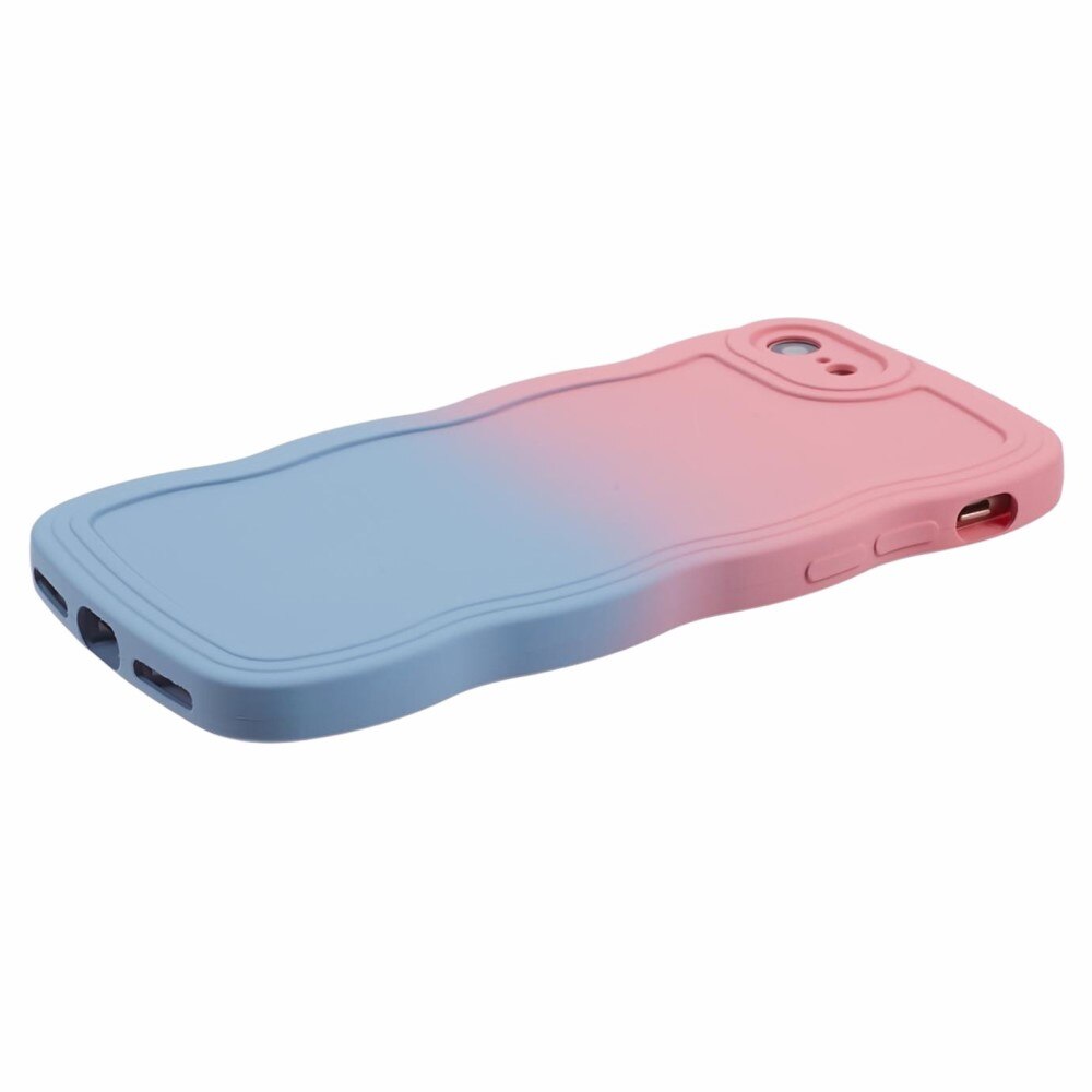 Wavy Edge Cover iPhone SE (2022) lyserød/blå ombre