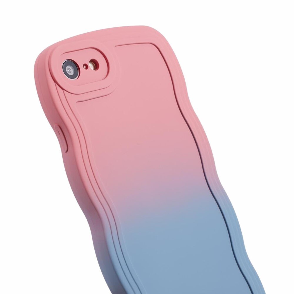 Wavy Edge Cover iPhone SE (2020) lyserød/blå ombre