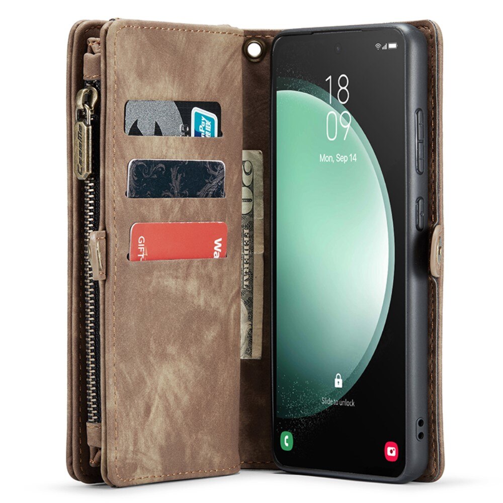 Multi-slot Mobiltaske Samsung Galaxy S23 FE Brun