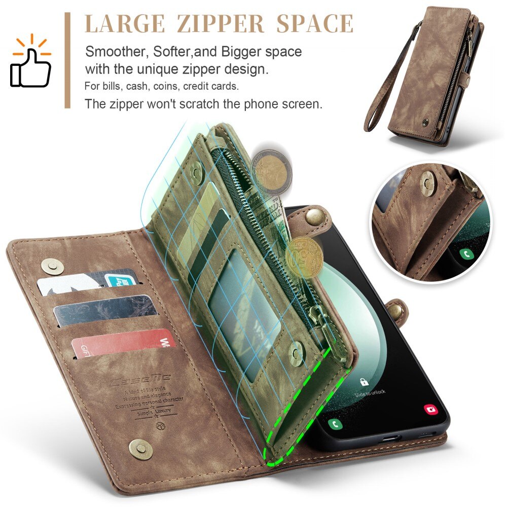 Multi-slot Mobiltaske Samsung Galaxy S23 FE Brun