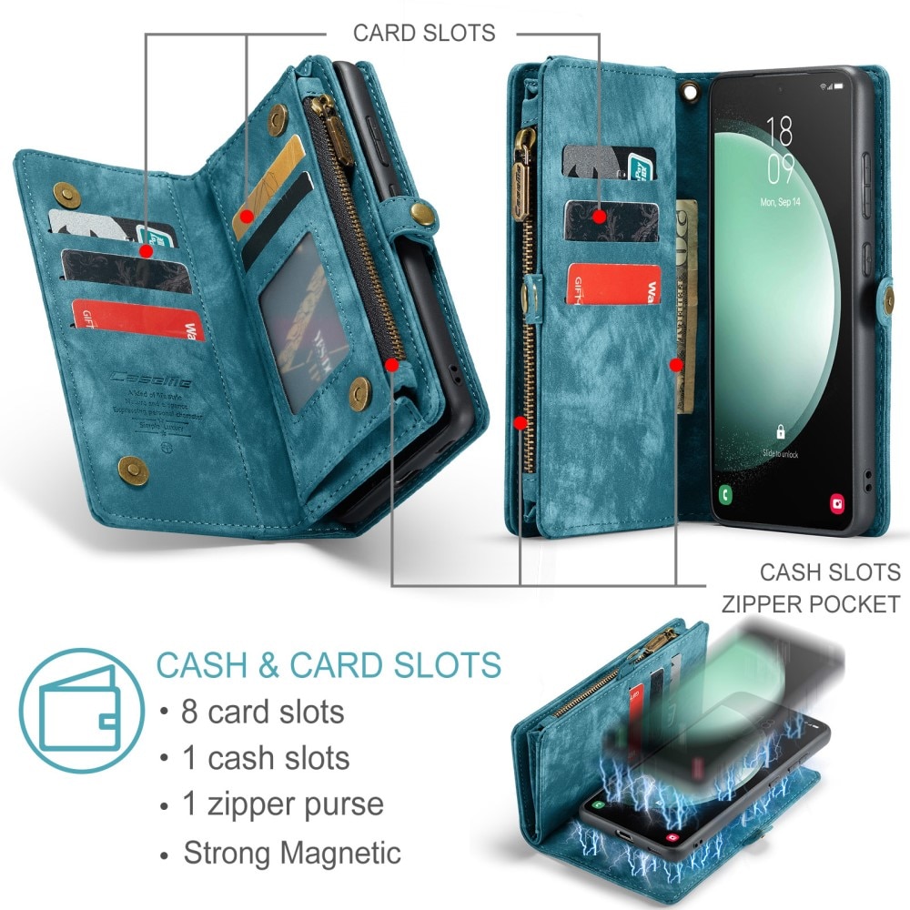 Multi-slot Mobiltaske Samsung Galaxy S23 FE blå