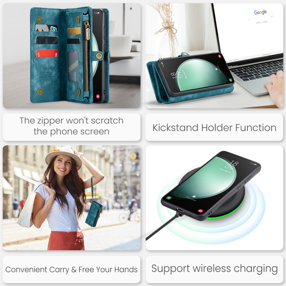 Multi-slot Mobiltaske Samsung Galaxy S23 FE blå