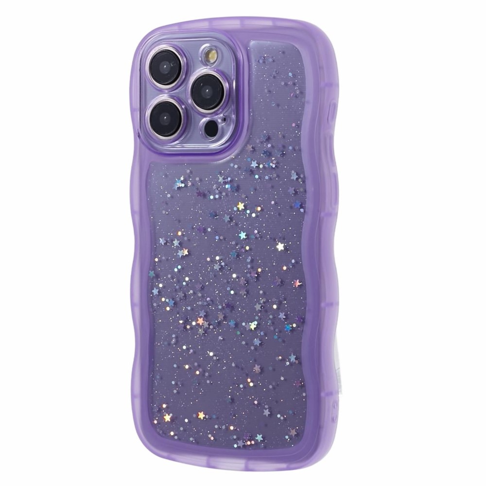 Wavy Edge Glitter Cover iPhone 15 Pro Max lila