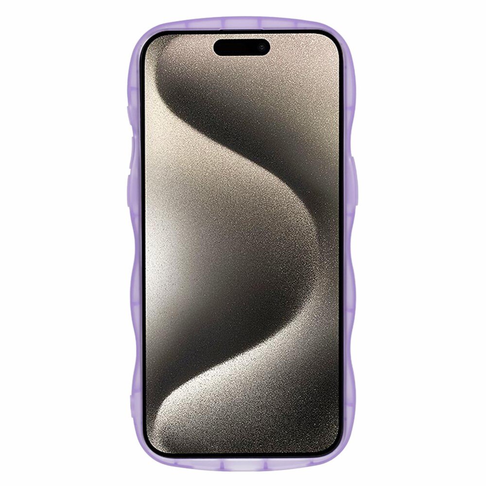 Wavy Edge Glitter Cover iPhone 15 Pro Max lila