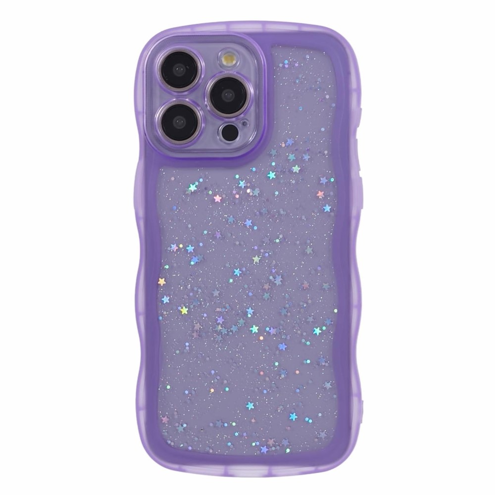 Wavy Edge Glitter Cover iPhone 15 Pro Max lila