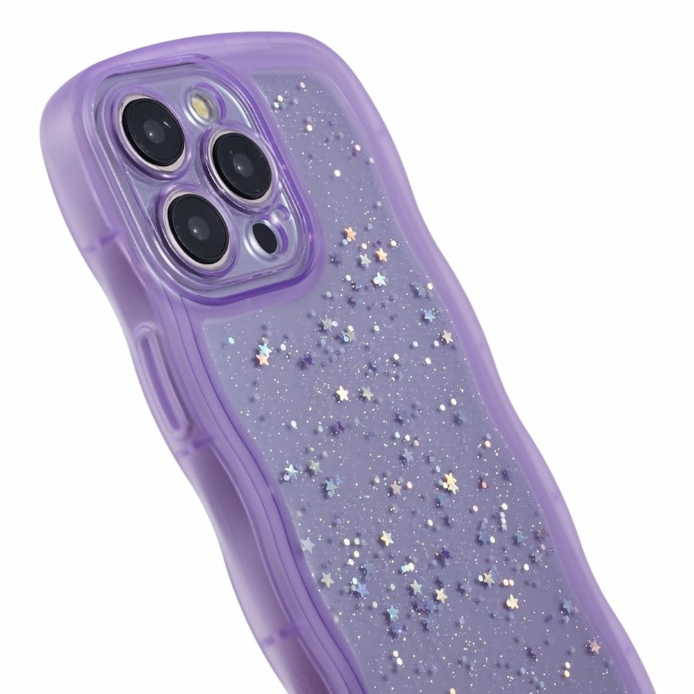 Wavy Edge Glitter Cover iPhone 15 Pro Max lila