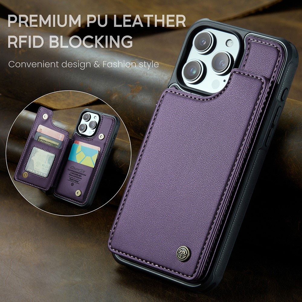 RFID blocking Tegnebog Cover iPhone 15 Pro lila