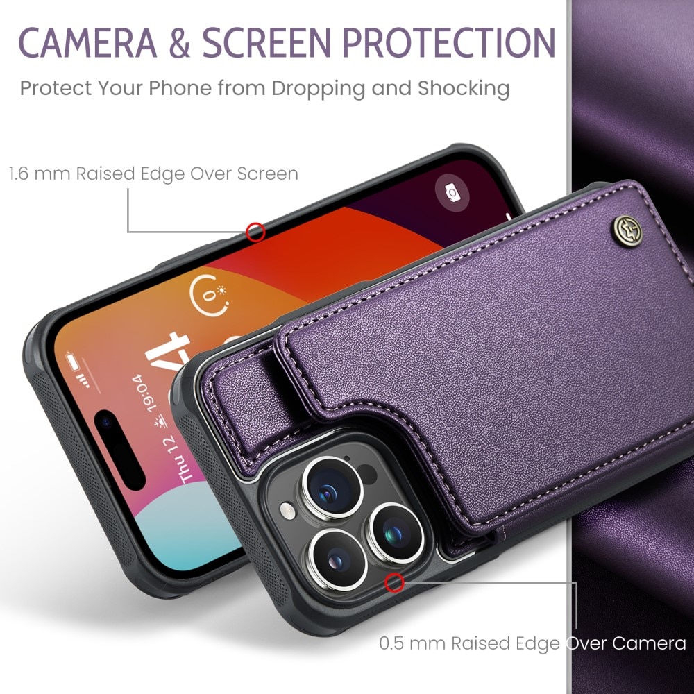 RFID blocking Tegnebog Cover iPhone 15 Pro lila