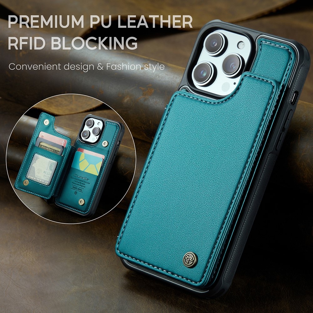 RFID blocking Tegnebog Cover iPhone 14 Pro blå