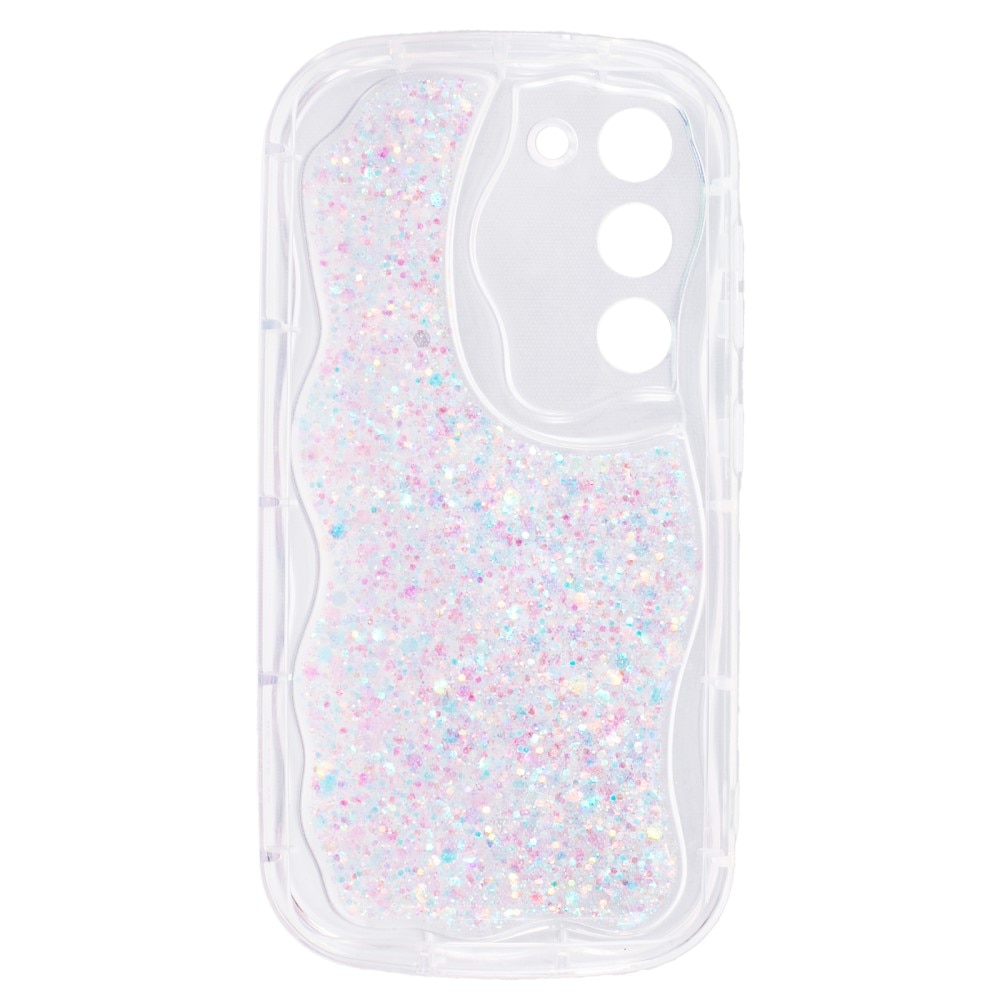Wavy Glitter Cover Samsung Galaxy S23 lyserød