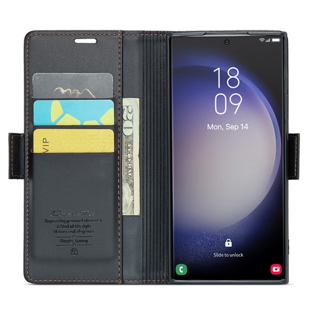 RFID blocking Slim Pung Etui Samsung Galaxy S24 Ultra sort