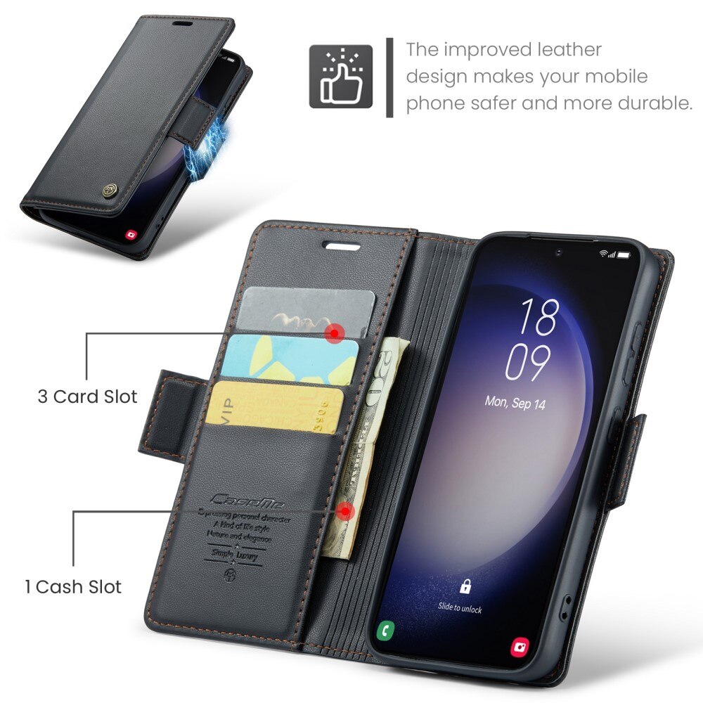 RFID blocking Slim Pung Etui Samsung Galaxy S24 sort