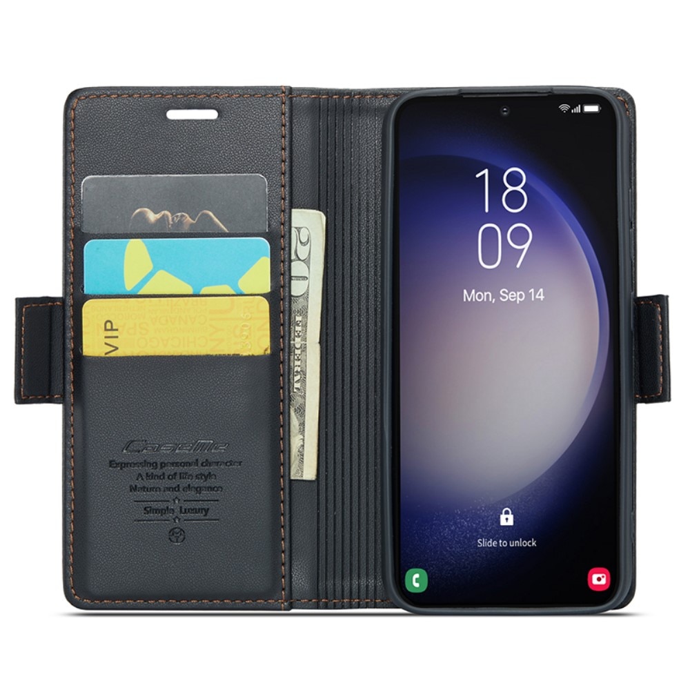 RFID blocking Slim Pung Etui Samsung Galaxy S24 Plus Sort