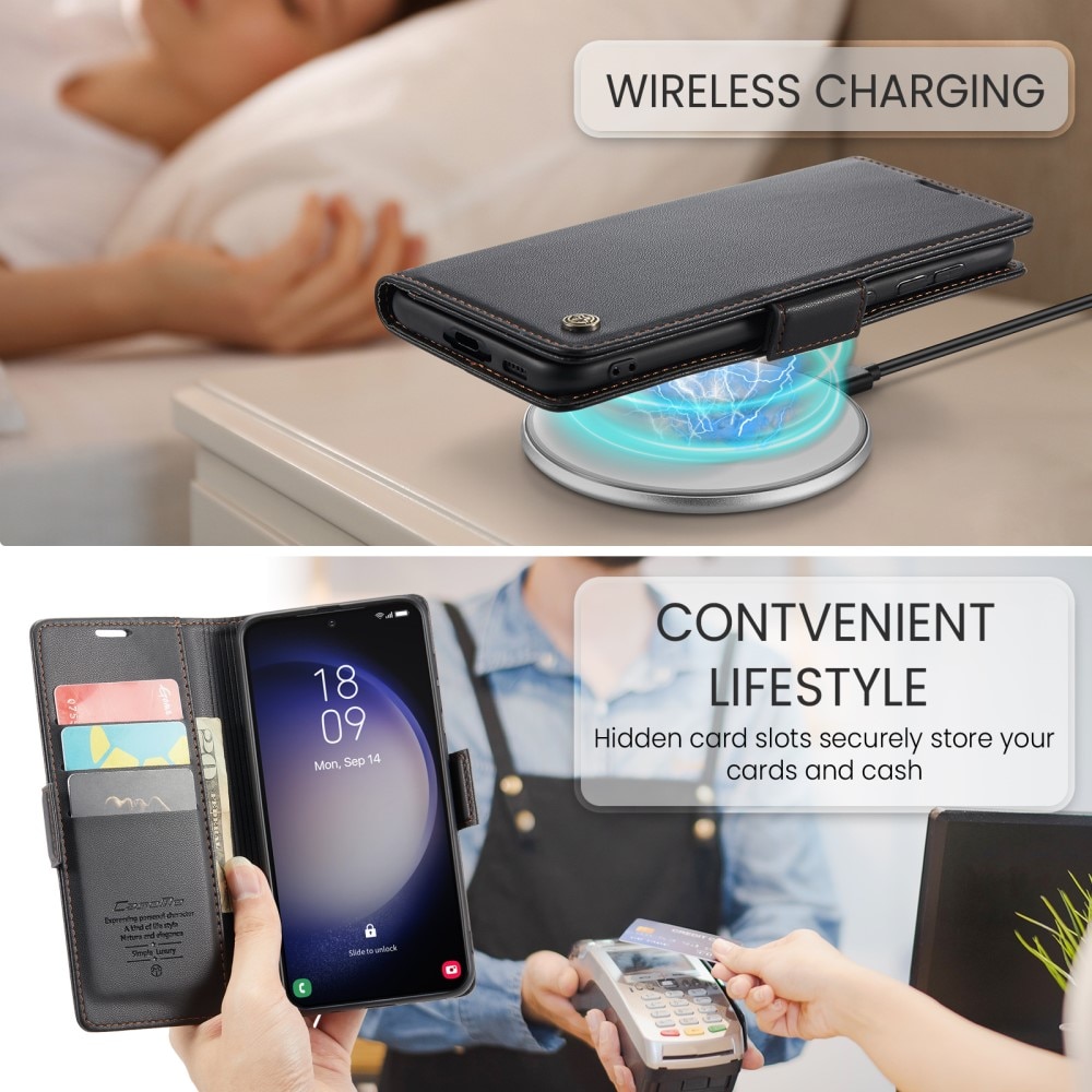 RFID blocking Slim Pung Etui Samsung Galaxy S24 Plus Sort