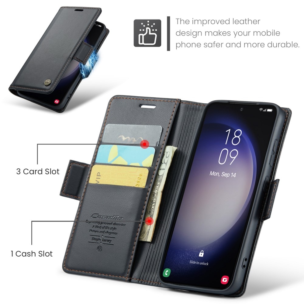 RFID blocking Slim Pung Etui Samsung Galaxy S24 Plus Sort