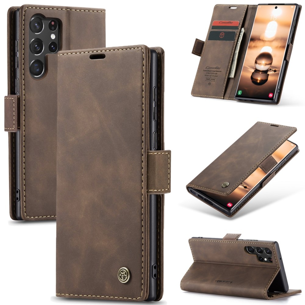 Slim Pung Etui Samsung Galaxy S24 Ultra Brun