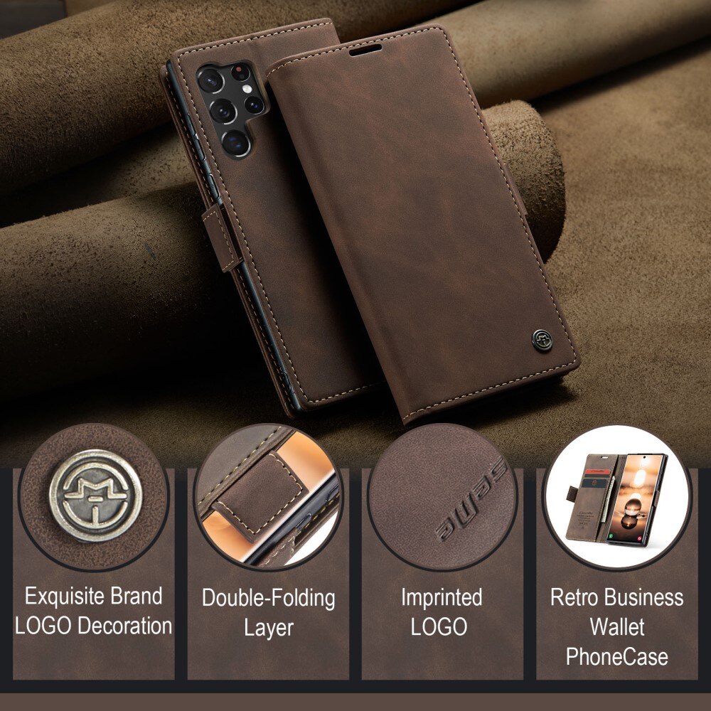 Slim Pung Etui Samsung Galaxy S24 Ultra Brun