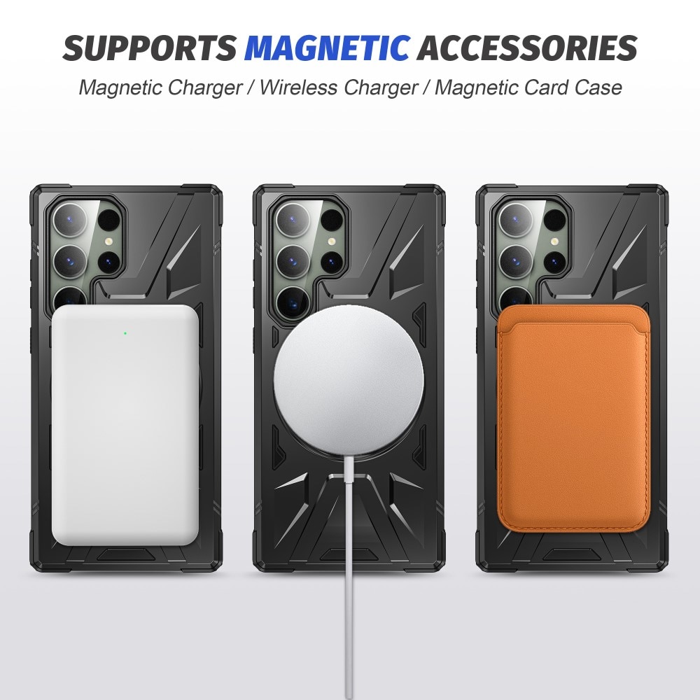 Hybridcover Tech MagSafe Ring Samsung Galaxy S24 Ultra sort