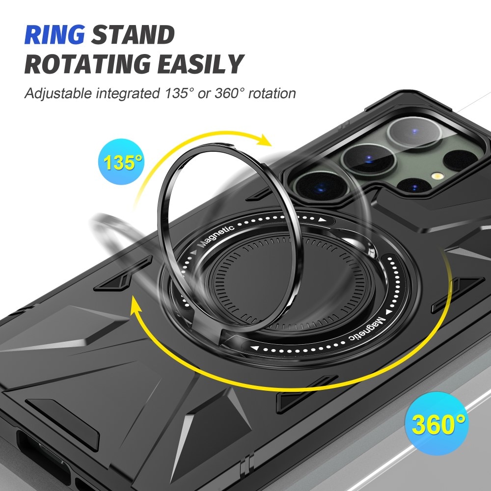 Hybridcover Tech MagSafe Ring Samsung Galaxy S24 Ultra sort