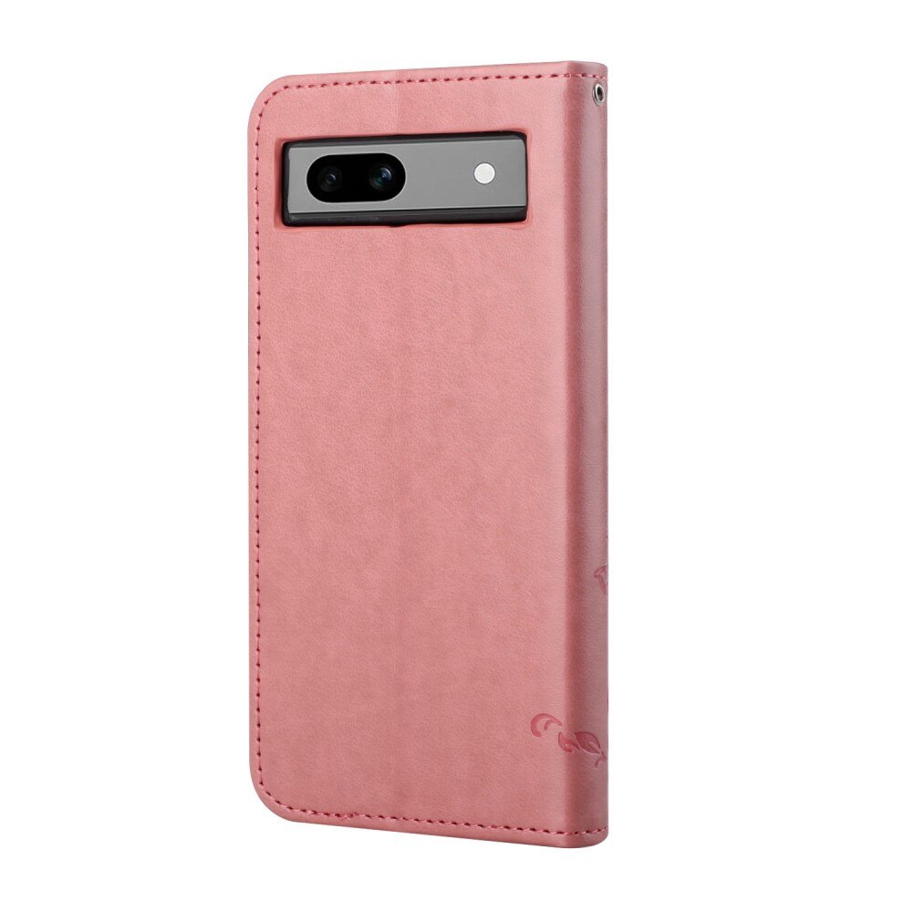 Læderetui Sommerfugle Google Pixel 8a Lyserød