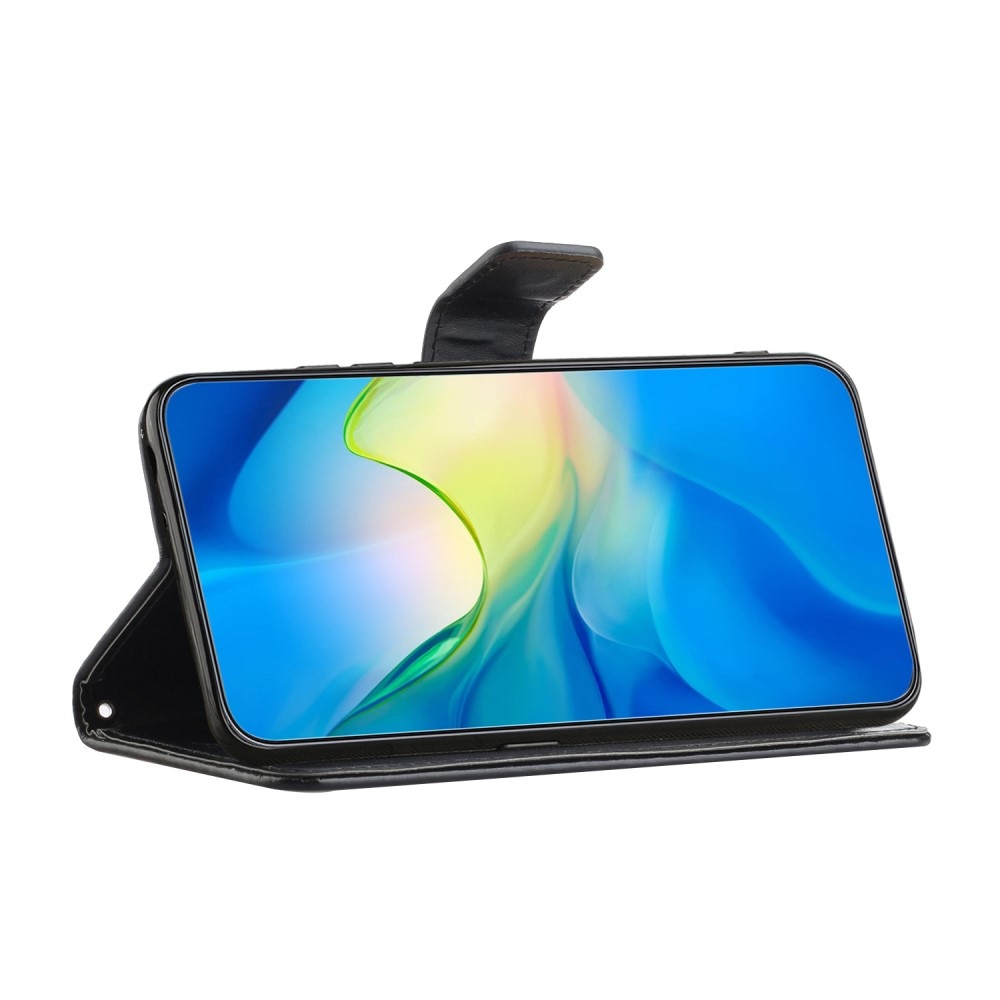 Læderetui Sommerfugle Samsung Galaxy A35 sort